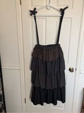 Tori To X Beams Boy Tiered Plaid Maxi Skirt